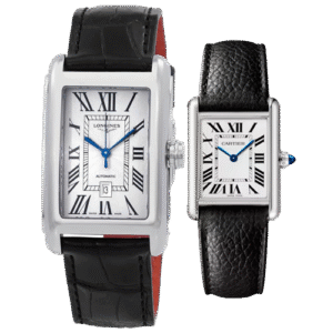 El elegante reloj Longines Dolcevita L57574710, una de las mejores alternativas suizas al Cartier Tank.